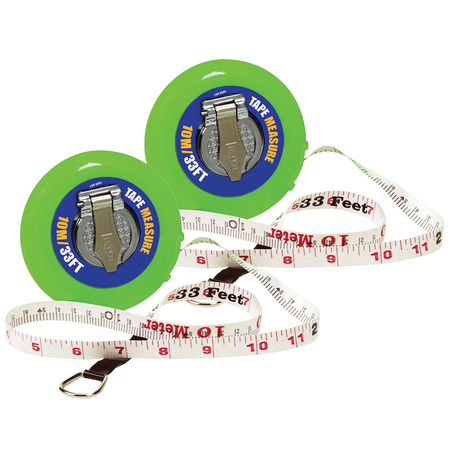 LEARNING RESOURCES Wind-Up Tape Measure, 33 ft/10m, PK2 0365